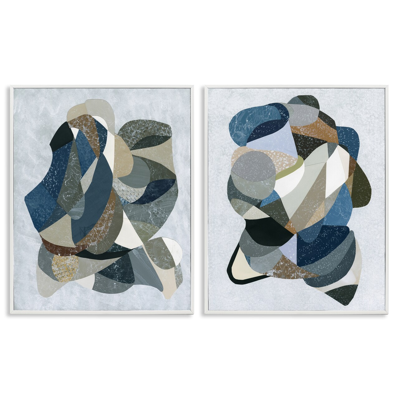 Stupell Industries Neutral Geometric Patterns 2pc Framed Giclee Set Design by Coco Good